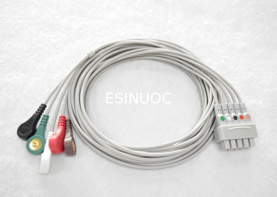COMPATIBLE GE MULTI-LINK REUSABLE LEAD WIRE,5-LD,SNAP,AHA,0.9M