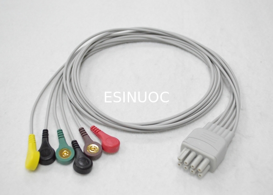 COMPATIBLE NIHON KOHDEN REUSABLE LEAD WIRE,6-LD,SNAP,IEC,0.9M